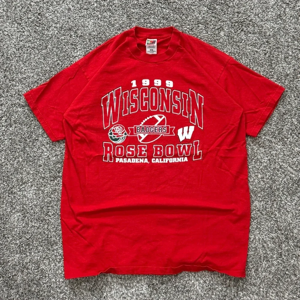 Vintage Wisconsin Badgers 1999‎ Rose Bowl T-Shirt Mens XL Fruit of the Loom 90s
